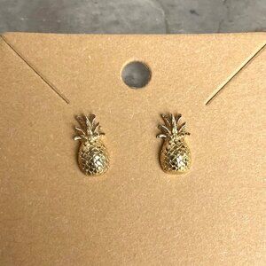 Dyadema Italian Gold Vermeil Sterling Silver 925 Pineapple Stud Earrings